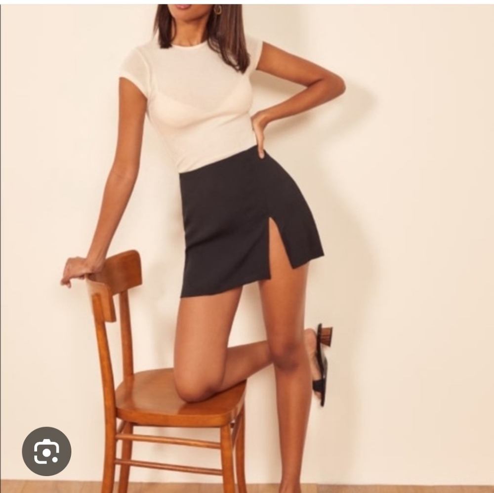 Reformation Black Margo Mini Skirt
